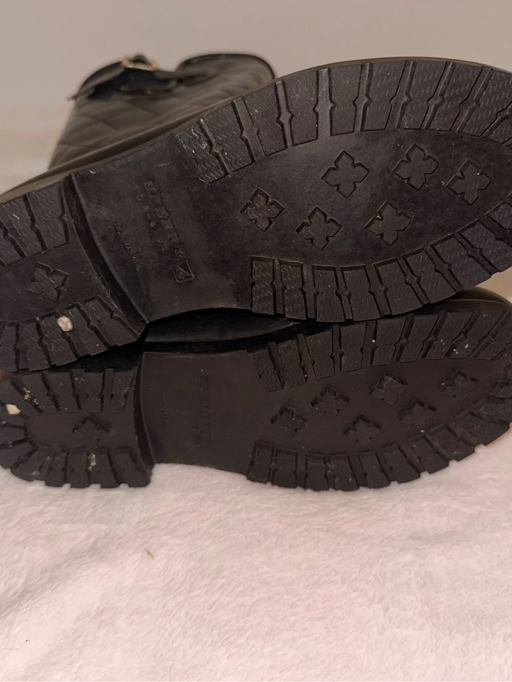 Sperry Quilted Black Rain Boots